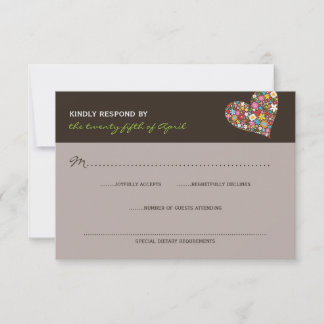 Fleurs de printemps Mariage de coeur lunaire RSVP