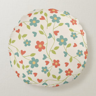 Fleurs de printemps mignonnes Coussin rond
