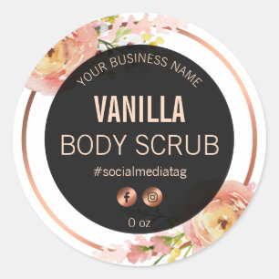 Fleurs de printemps noir et blanc Étiquettes de pr