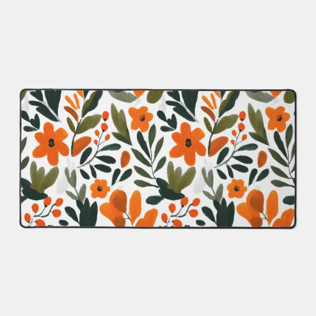 Fleurs de printemps orange motif botanique floral (Recto)