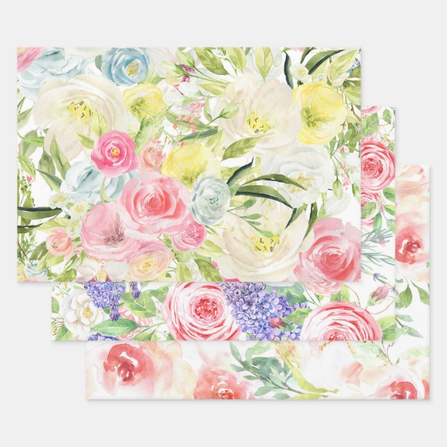 Fleurs de printemps Papier à envelopper (Lot)