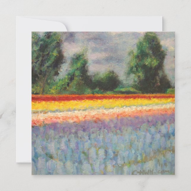 Fleurs de printemps paysage Triptyque Peinture 1 d (Devant)