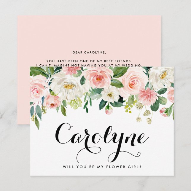 Fleurs de printemps romantiques Soyez ma carte fil (Devant / Derrière)