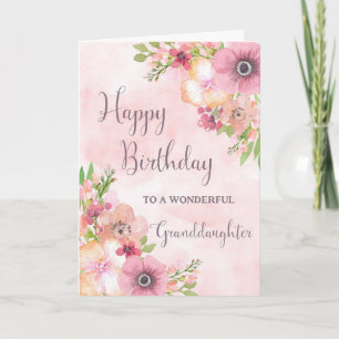 Fleurs de printemps rose Grandgirl Carte d'anniver