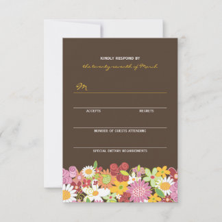 Fleurs de Printemps Whimsical Garden Wedding Carte