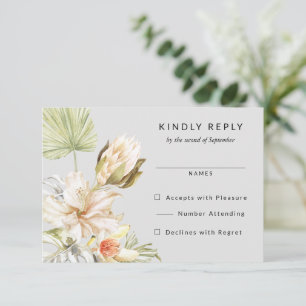 Fleurs de Protea Tropical Mariage RSVP Réponse