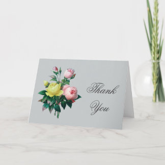 fleurs de rose vintage rose et jaune merci