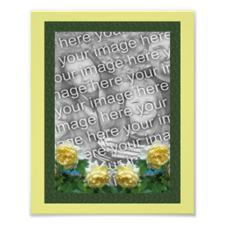 Fleurs de Roses Jaunes Cadre Modèle Photo Imprimer