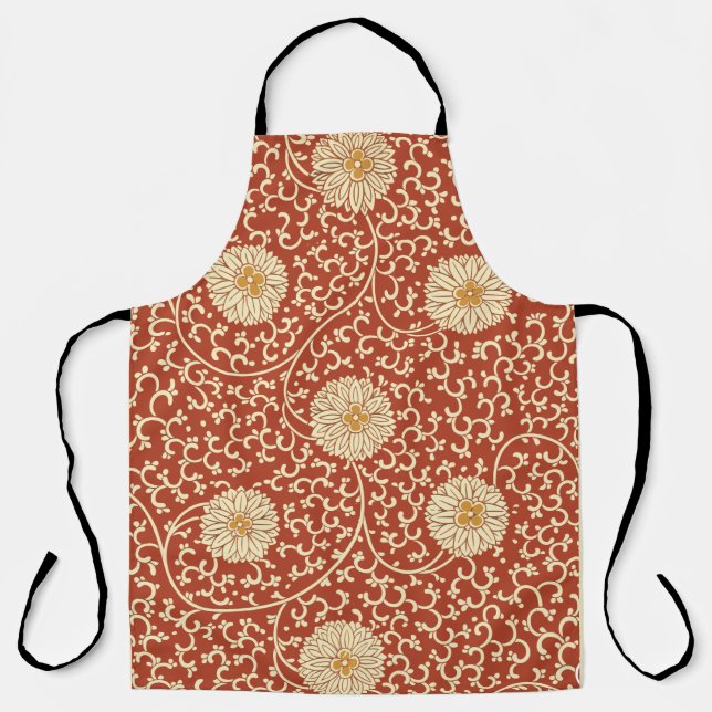 Fleurs de rouille sur tout l'imprimé tablier (Recto)