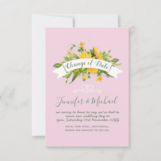 Fleurs de soleil Changement de date Plans de repor (Devant)