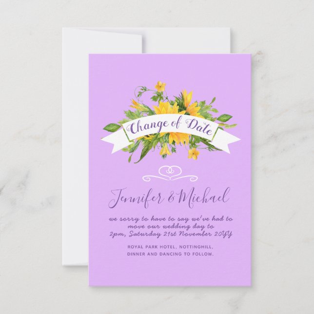 Fleurs de soleil Changement de date Plans de repor (Devant)