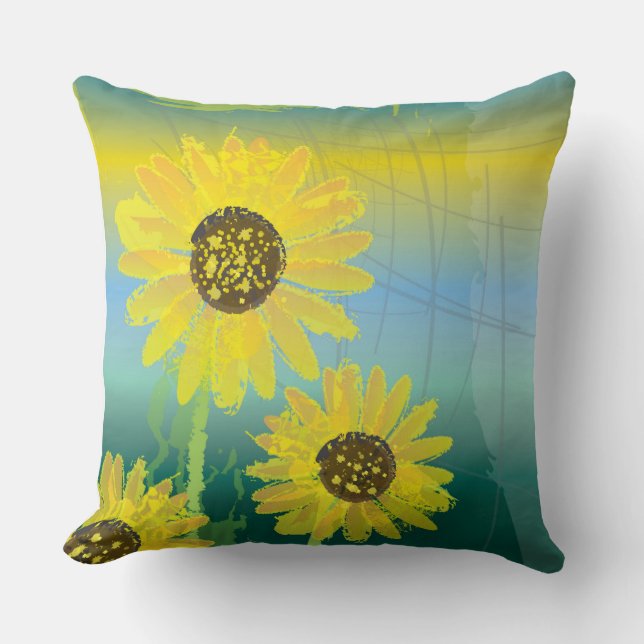 Fleurs de soleil ! coussin accent (Recto)
