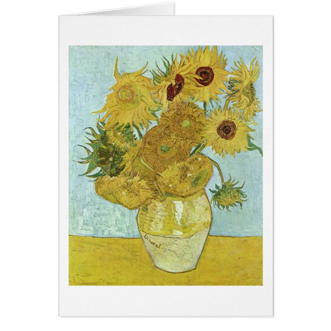Fleurs de soleil dans un vase (F456) Van Gogh Art (Devant)