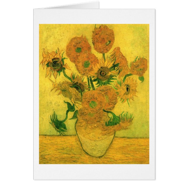 Fleurs de soleil dans un vase (F457) Van Gogh Art (Devant)