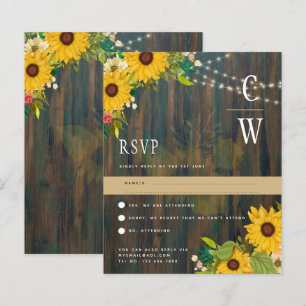 Fleurs de soleil en bois rustique illumine mariage
