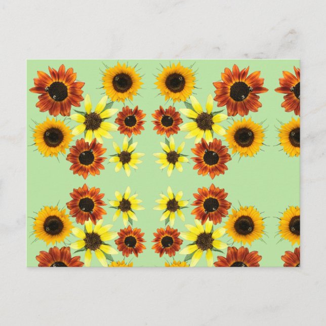 Fleurs de soleil et bourdons sur cartes postales v (Devant)