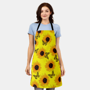 Fleurs De Soleil Et Papillons, Tablier Plein Impre