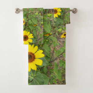 Fleurs De Soleil Fluant Au Vent, Serviette De Bain
