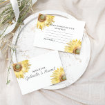 Fleurs de soleil jaunes Aquarelle Mariage Cartes d<br><div class="desc">Demandez à vos invités de partager leurs paroles de sagesse avec le couple marié avec l'élégante Cartes de conseil Mariage couleur d'aquarelle des tournesols jaunes. Ces cartes-conseils personnalisées à fleurs présentent une numériquement aquarelle peinte en gros plan sur une photo florale de fleurs de tournesols jaunes ornant les coins d'un...</div>