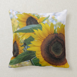 Fleurs de soleil jaunes - coussin