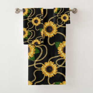 Fleurs de soleil jaunes élégantes Motif élégant su