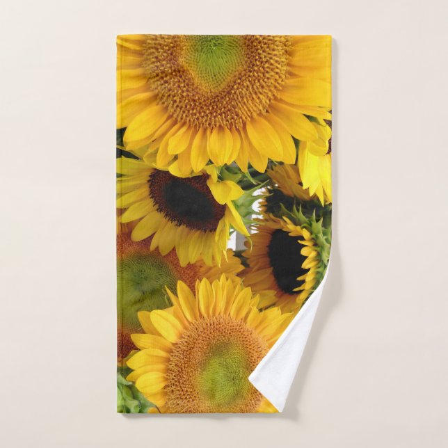 Fleurs de soleil jaunes fraîches du marché des agr (Serviette à main)