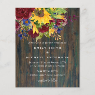 Fleurs de soleil rustiques Mariage floral bordeaux