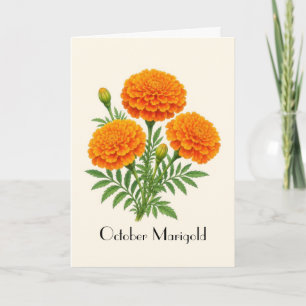 Fleurs de Souci d'Octobre Carte de Vœux
