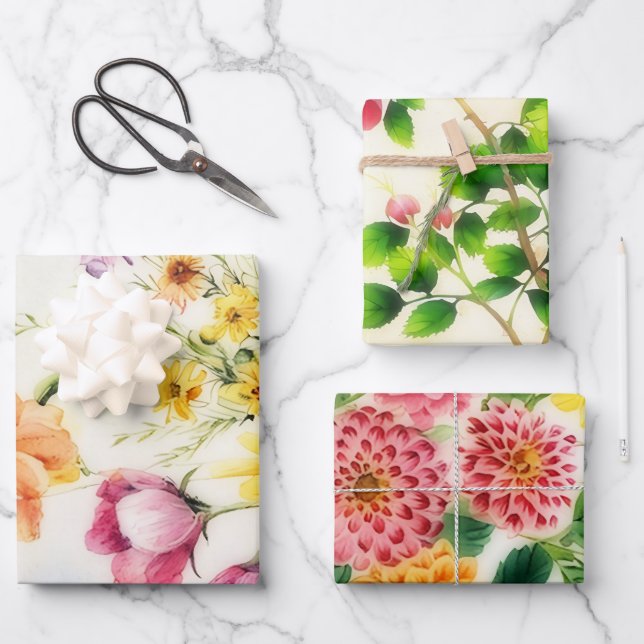 Fleurs de style vintage Papier d'artisanat d'envel (Recto)