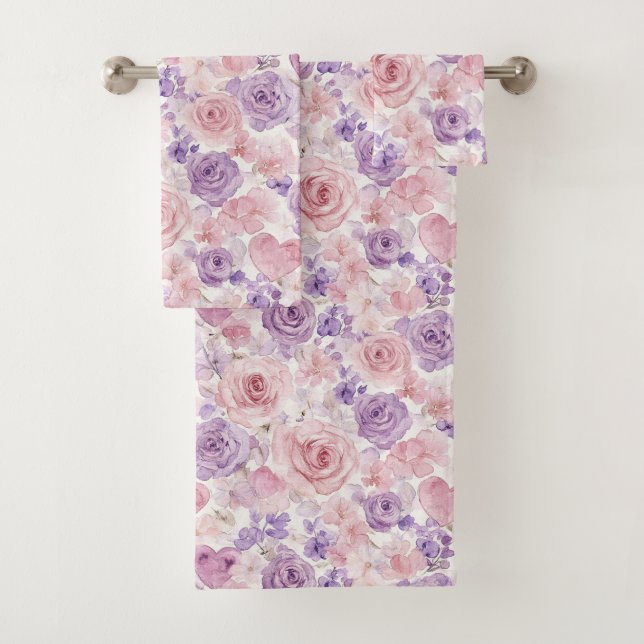 Fleurs de teint rose violet Cœurs   (En situation)