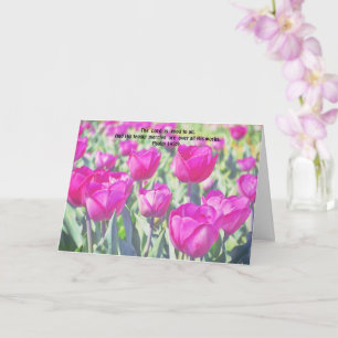 Fleurs de tulipe rose Foi Bible Verse Carte de soi