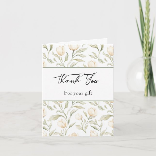 Fleurs de tulipes crème jolies Merci   (Devant)