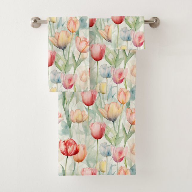 Fleurs de tulipes jaunes rouges de ferme Shower de (En situation)
