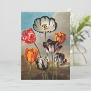 Fleurs de tulipes variées vintage dans un paysage