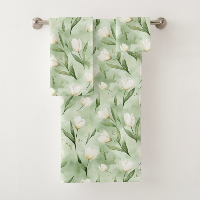 Fleurs de tulipes vertes blanches Shower de mariag (En situation)