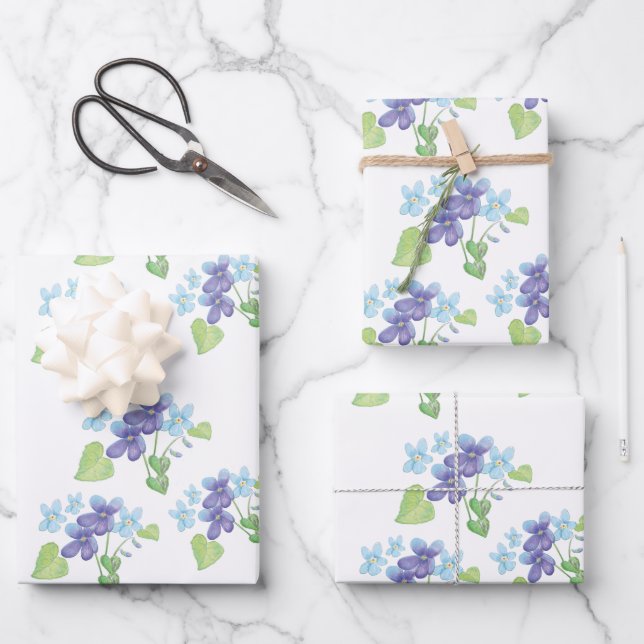 Fleurs de violet sauvage et papier d'enveloppement (Recto)