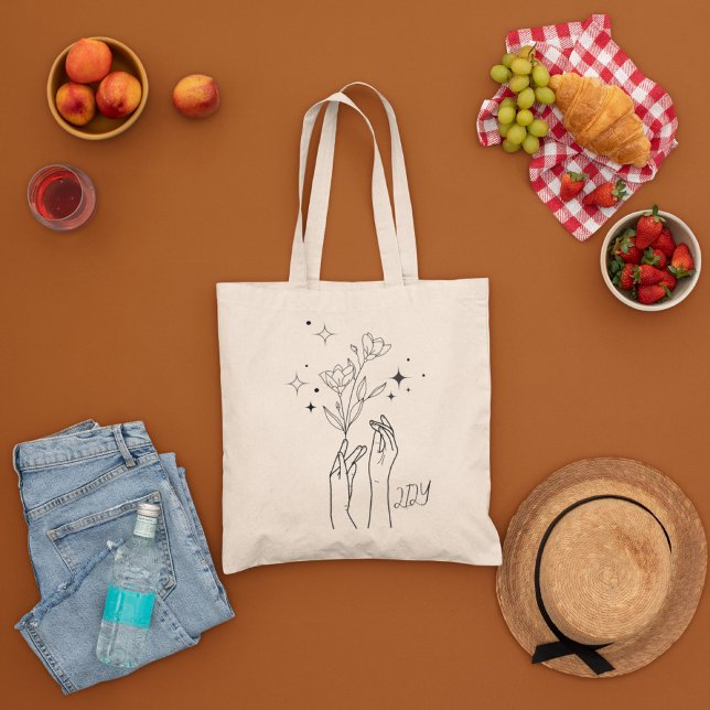 Fleurs de Wilf minimales , Sac fourre-tout minimal (Créateur téléchargé)