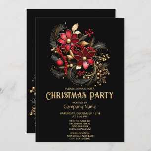 Fleurs décoratives rouges Invitation à la fête de 