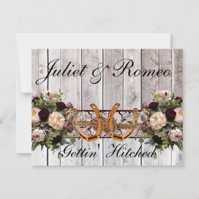 Fleurs, dentelle et fer à cheval Mariage de ruban  (Devant)