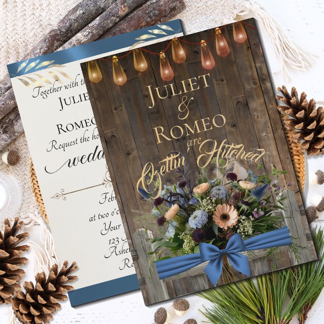 Fleurs des champs et ruban - Bleu pour le mariage (Créateur téléchargé)
