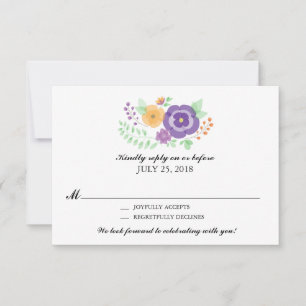 Fleurs d'été simples Mariage RSVP