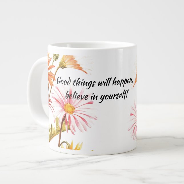 Fleurs d'été Vintages inspirantes Mug de café (Devant gauche)