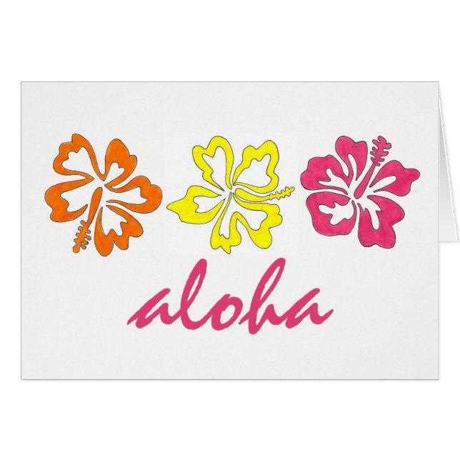 Fleurs d'Hibiscus de l'île tropicale d'Hawaï ALOHA (Devant horizontal)