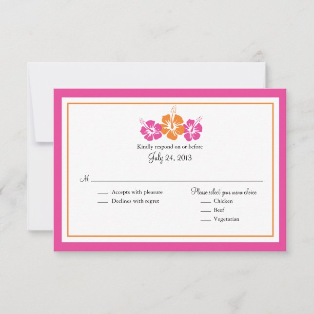 Fleurs d'Hibiscus rose orange et Fuchsia RSVP (Devant)