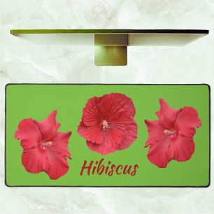 Fleurs d'Hibiscus rouge vert brillant Tropical