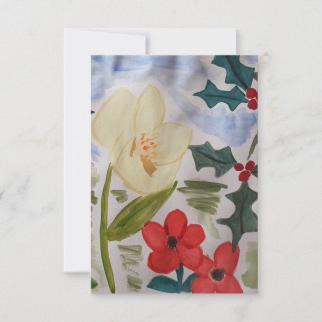 Fleurs d'hiver et carte Holly Flat (Devant)