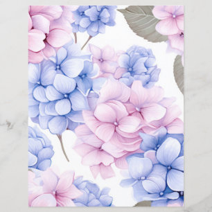 Fleurs d'hortensia à l'aquarelle découpage papier 