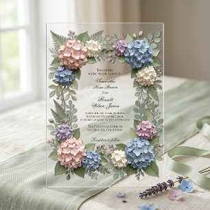 Fleurs d'hortensia élégantes Invitation de mariage