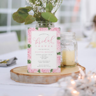 Fleurs d'hortensia rose pour petite douche de mari