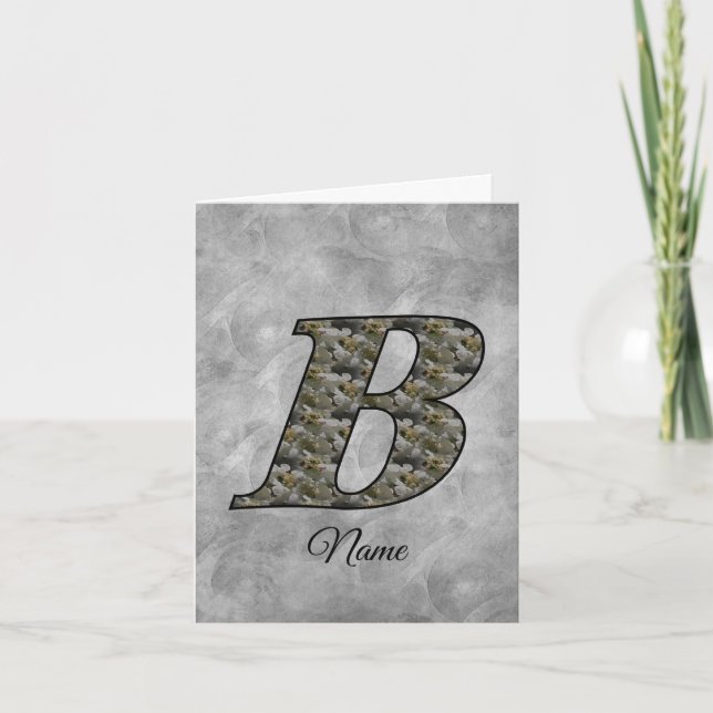 Fleurs d'hydrange Bigarrée Monogramme Initiale B P (Devant)